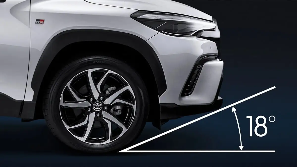 Toyota Corolla Cross GR Sport with 18° Approach Angle