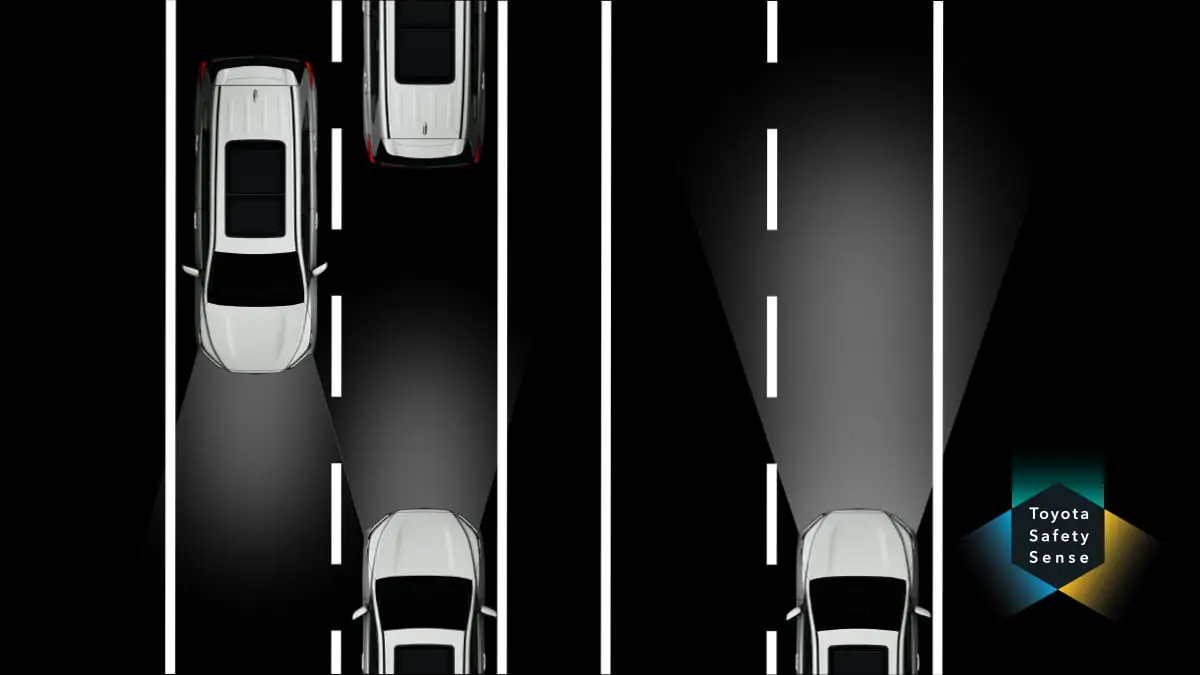 Toyota Innova Zenix Automatic High Beam system demonstrating intelligent headlight control and road illumination