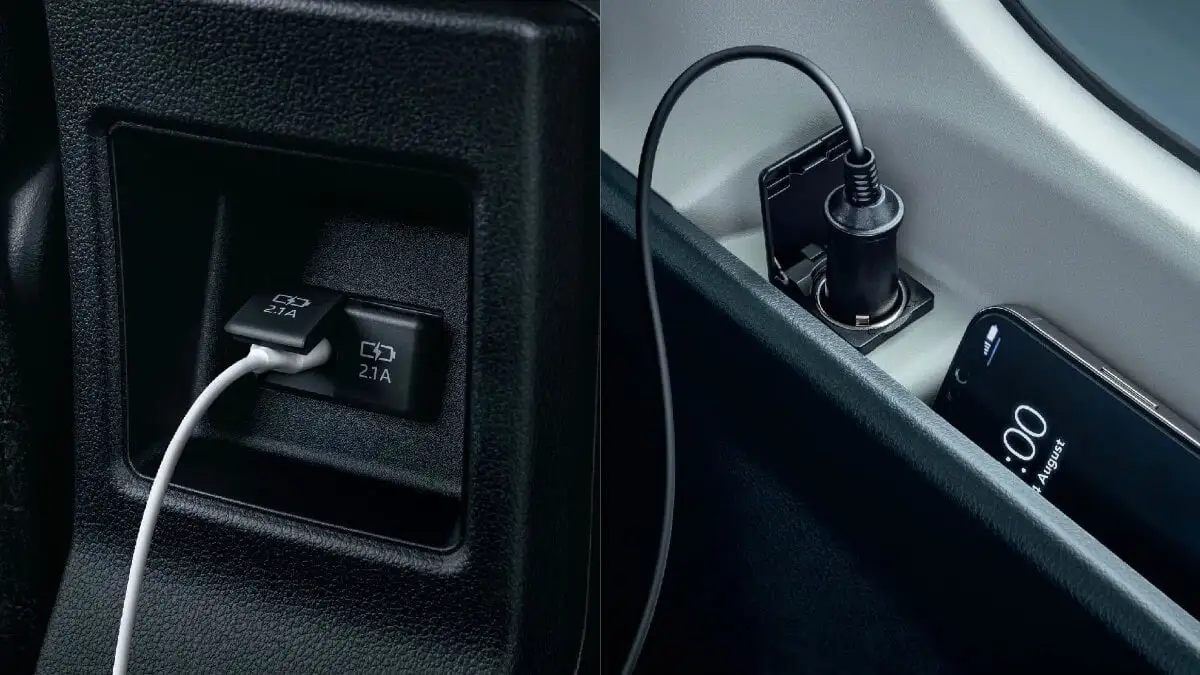 Toyota Veloz has built in USB Charger & Accessory Socket