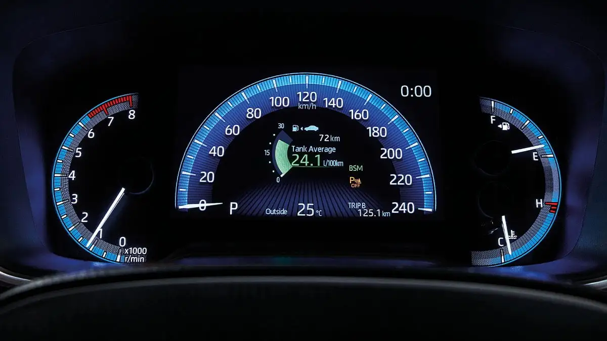 Toyota Corolla 7" Colour Multi-Information Display (MID) with Optitron Meter