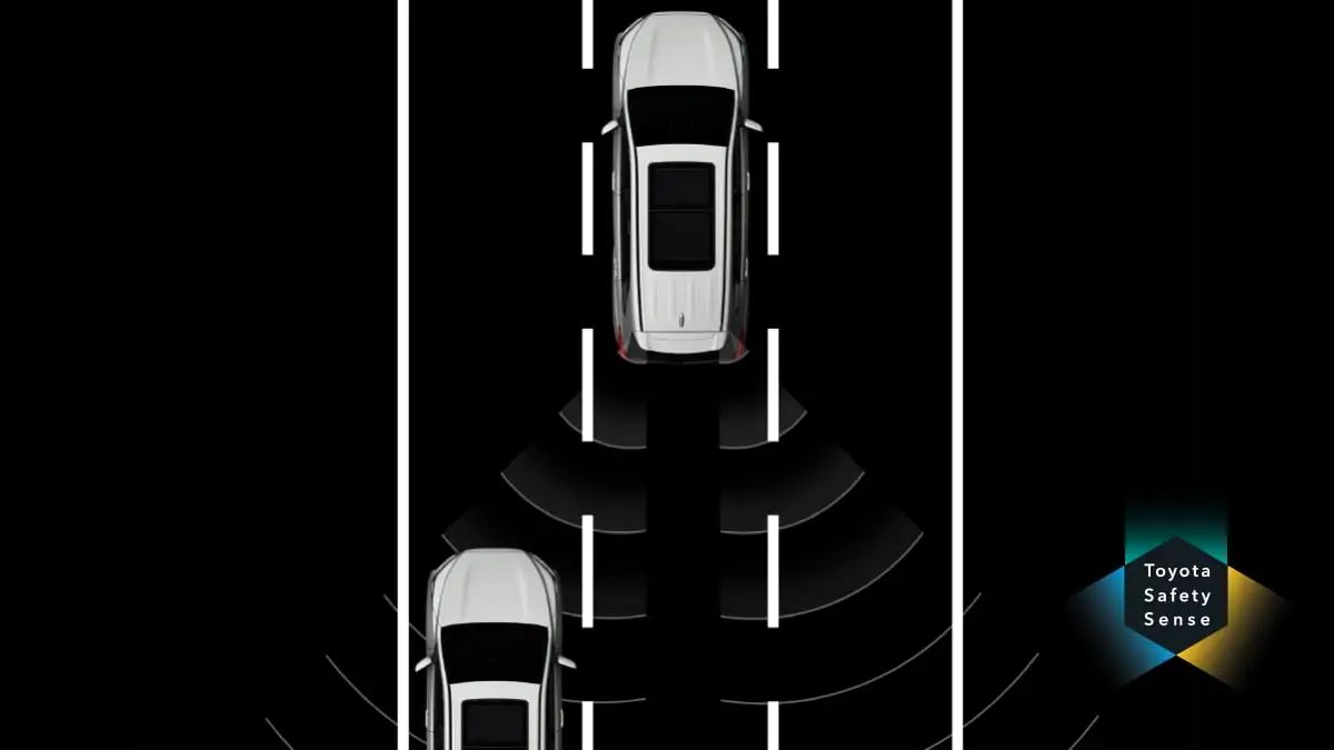 Toyota Innova Zenix Dynamic Radar Cruise Control system showing adaptive speed and distance monitoring technology