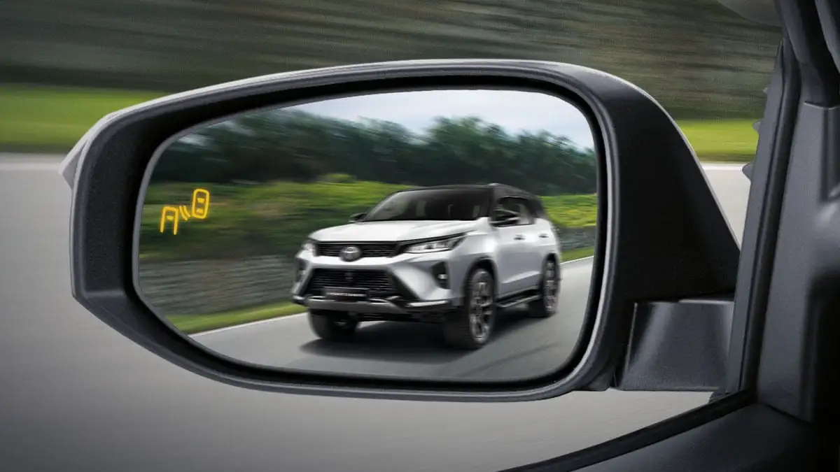 Toyota Fortuner is equipped with Blind Spot Monitor (BSM) with Rear Cross Traffic Alert (RCTA)