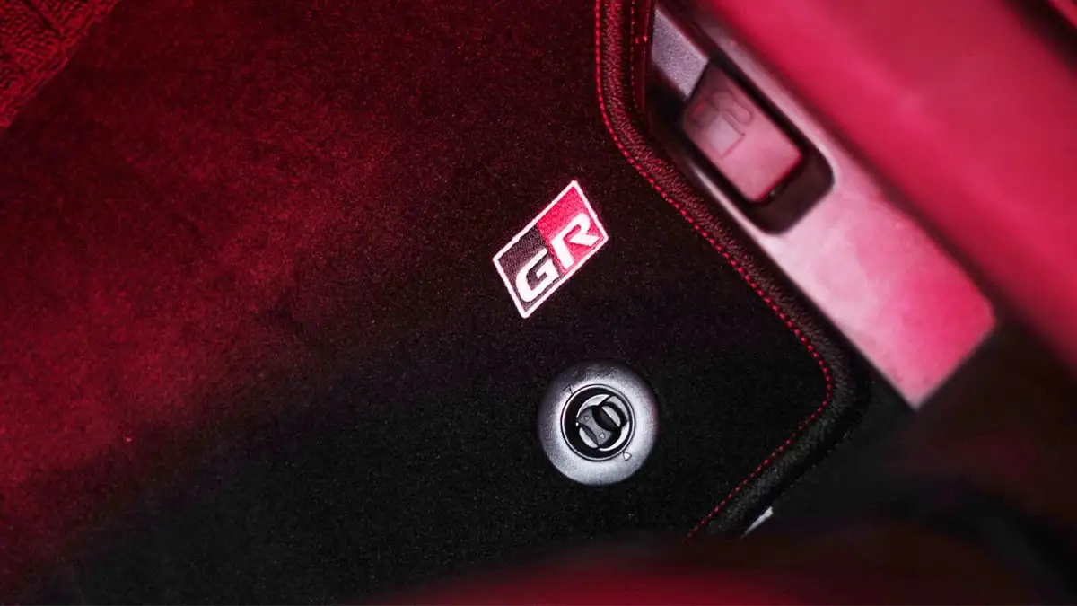 Toyota Corolla Cross GR Sport interior showing GR Carpet Mat