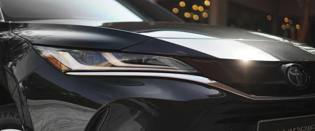 Toyota Harrier LED headlight assembly showing premium lighting technology and sleek front-end design details