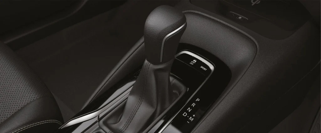 Toyota Corolla automatic transmission shifter console with ECO sport mode buttons and electronic controls