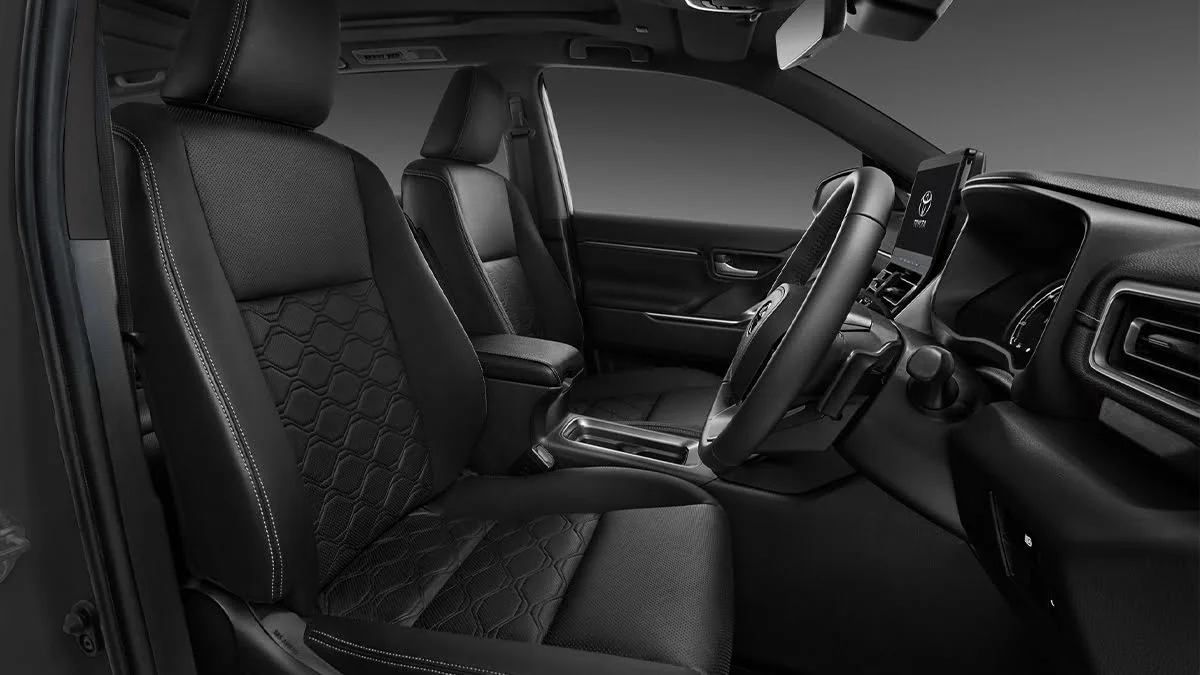 Toyota Innova Zenix with the comfort of fully black leather seats across every row.