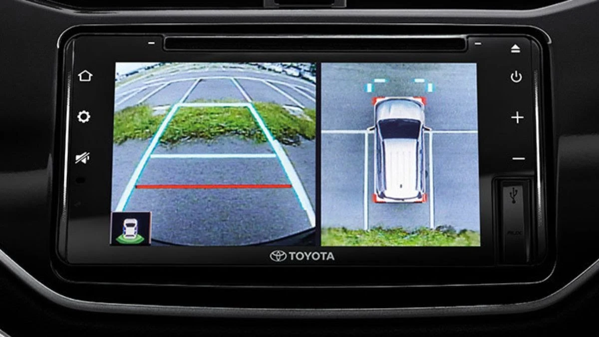 Advanced parking assistance in Toyota Rush featuring multi-angle camera system and intuitive visual guidance