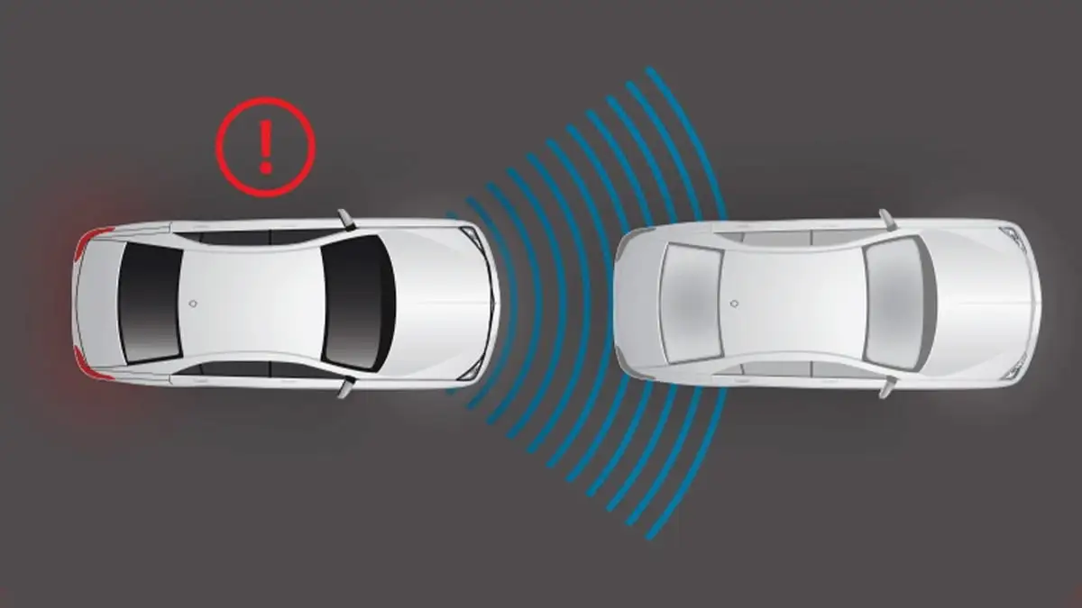 Toyota Rush Pre-Collision System demonstrating forward collision detection and automatic braking technology