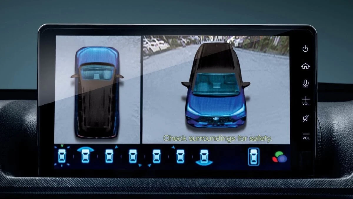 Toyota Veloz is equipped with3D Panoramic View Monitor (PVM)