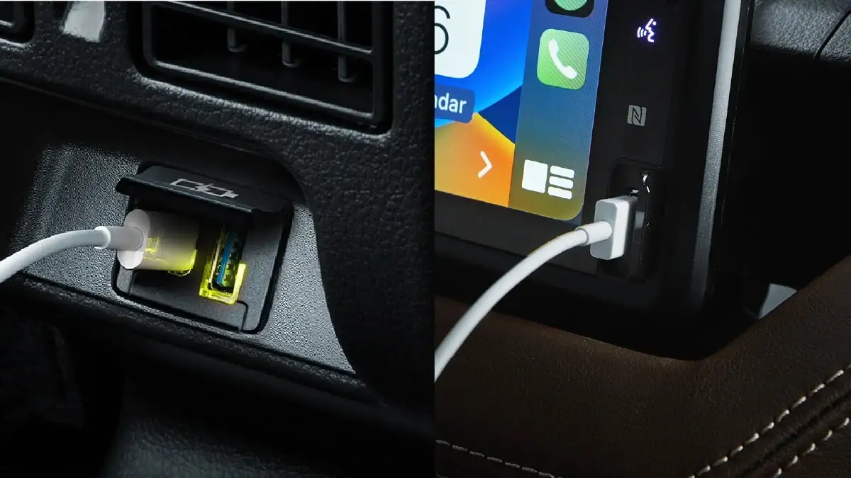 Toyota Vios is equipped with Fast Charging Rear USB Ports