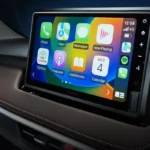 Car entertainment system in Toyota Vios featuring mobile device integration and app connectivity