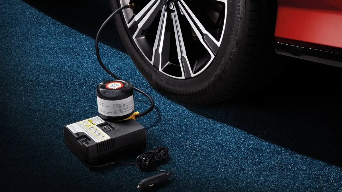 emergency tire repair equipment for Toyota Vios featuring portable air compressor and tire sealant system