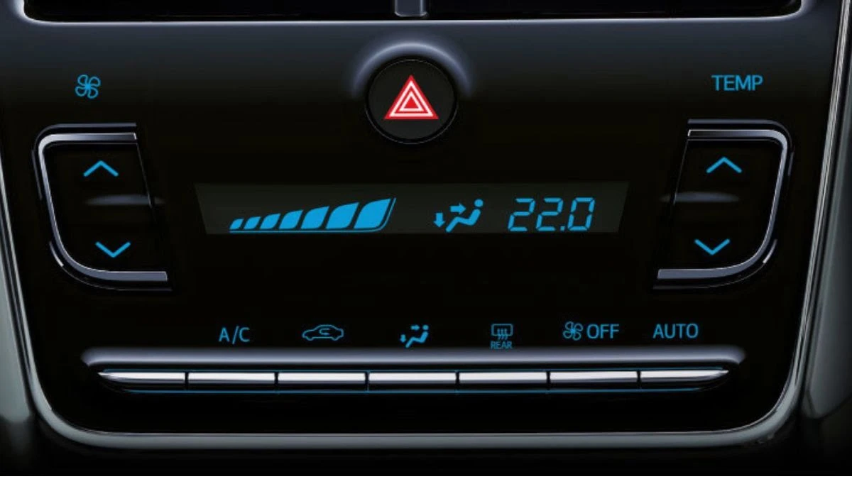 Toyota Yaris dashboard controls with automatic climate control system
