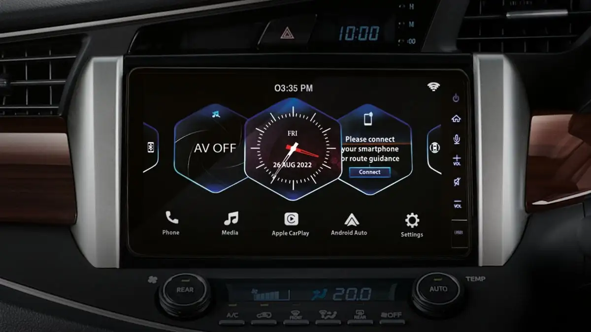Toyota Innova is equipped with 9" Display Audio with Apple CarPlay & Android Auto™ Wireless Connectivity*