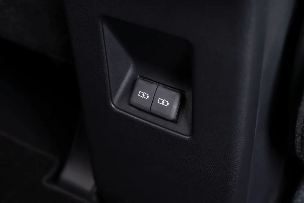 Interior charging stations in Toyota Innova Zenix providing passenger connectivity and device power access