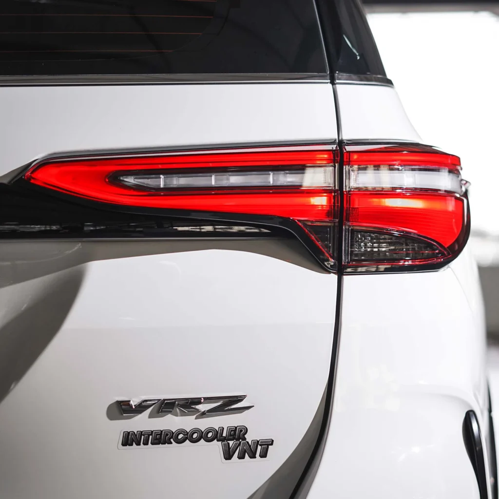Toyota Fortuner tail lamp assembly featuring advanced LED design with bright red brake light activation